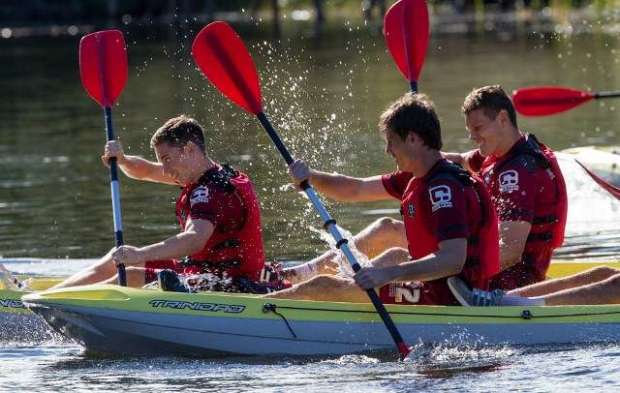 Give it your oar - the squad did manage to enjoy part of the day (Photo by Chris West Photography)