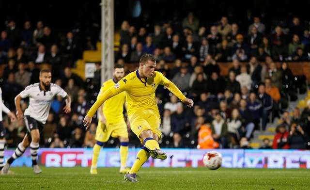 First of many? Chris Wood levels from the spot in Evans' first match in charge at Fulham (Action Images / Andrew Couldridge)