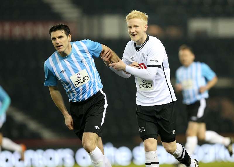 Back in action: Will Hughes marks Marc Edworthy closely (Photo by Andy clarke)