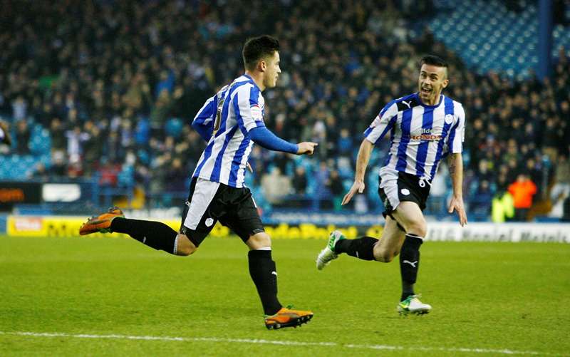 Owls about that: David Prutton celebrates with team-mate Rhys McCabe (Photo by Action Images / Paul Redding)