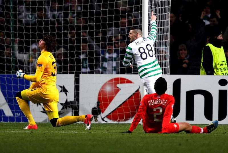 Goal: Hooper scores against Spartak Moscow in the Champions League (photo by Reuters)