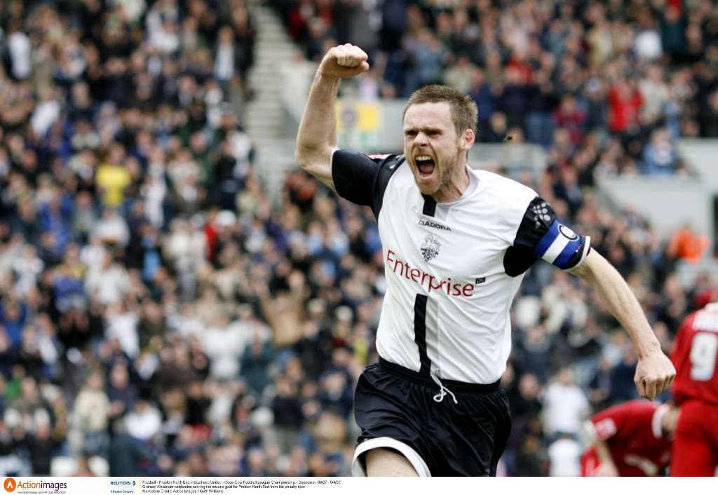 Alexander, in his Preston days, scoring one of his many successful penalties