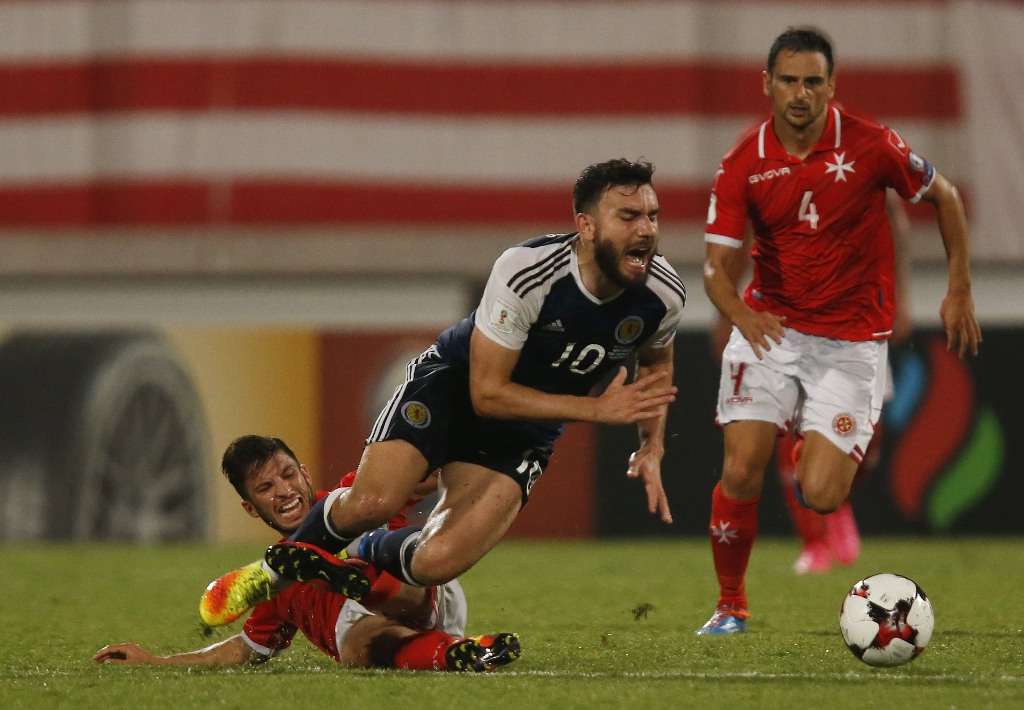 Luke Gambin's challenge on Robert Snodgrass earned a sending off (Picture: Action Images)