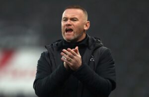 Derby County interim head coach Wayne Rooney