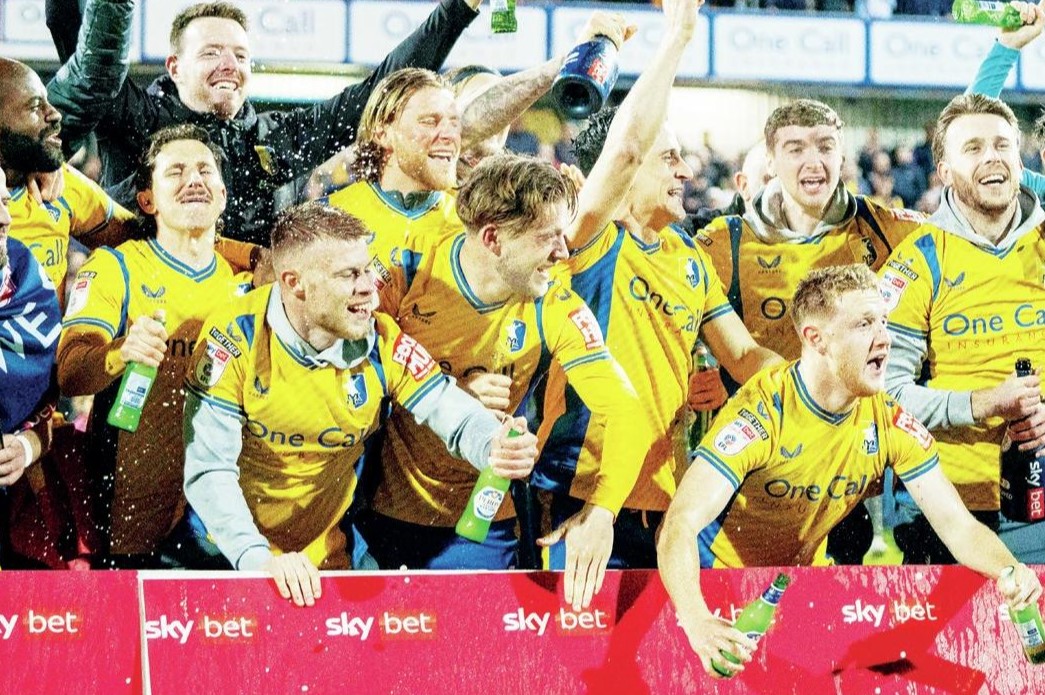 Leaping stags