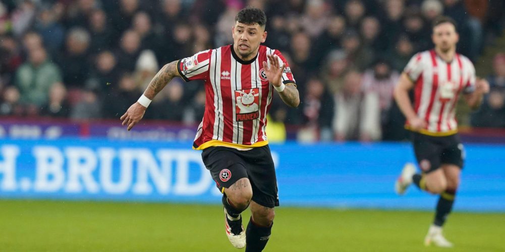 Sheffield United's Gustavo Hamer scored his seventh goal of the season in the league in a 2-1 home victory over Portsmouth PICTURE: Simon Bellis/Sportimage Credit: Sportimage Ltd/Alamy Live News