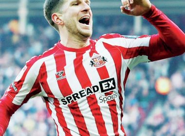 Chris Mepham celebrates scoring the Black Cats’ winner PICTURES: Alamy