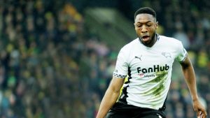 NON-STOP: Ebou Adams gives his all in the Derby cause PICTURE: Alamy