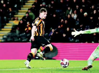 OH YES: Hull’s Joe Gelhardt scores in the crucial win against Oxford in midweek PICTURE: Alamy
