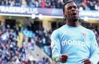 WHAT A FEELING: Coventry’s Haji Wright savours his hat-trick against the Black Cats PICTURE: Alamy