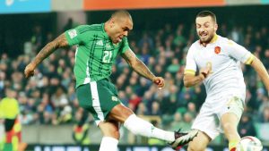 TAKE THAT: Josh Magennis scores for Northern Ireland in their 5-0win against Bulgaria in October PICTURE: Alamy