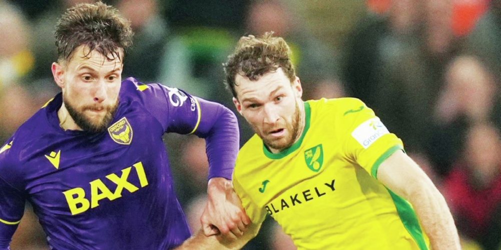 Oxford United’s Hidde ter Avest, left, and Norwich’s Jack Stacey battle it out PICTURES: Alamy