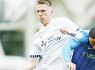 CLOSE: Cohen Bramall, right, hits the bar