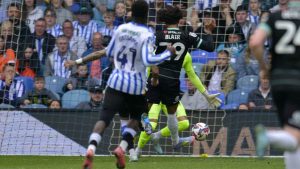 ALL-SQUARE: Portsmouth’s Harvey Blair equalises PICTURES: Alamy