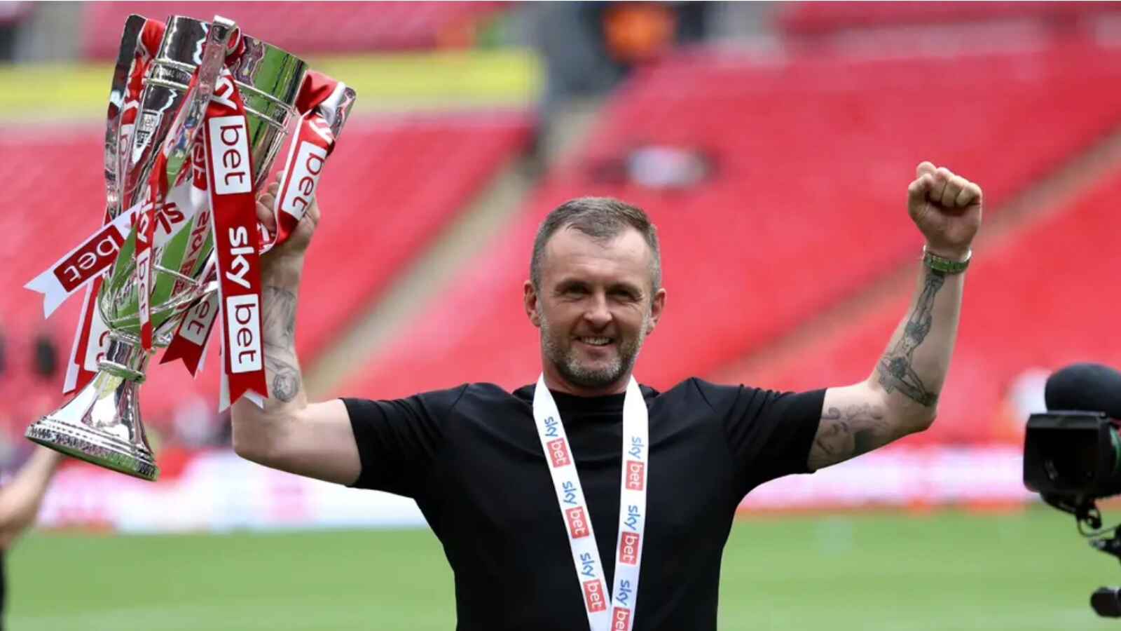 Nathan Jones has guided Charlton into the Championship (Nigel French/PA)