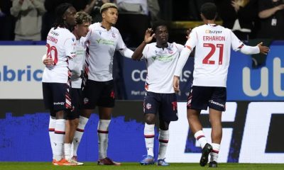 Mason Burstow (third left) celebrates his goal (Nick Potts/PA)