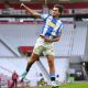 Huddersfield Town’s Leo Castledine celebrates after scoring his side’s first goal during the Carabao Cup second round match at Stadium of Light , Sunderland. Picture date: Tuesday August 26, 2025.