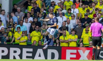 JUMPING FOR JOY: Macaulay Langstaff celebrates his winner at Norwich last week PICTURE: Alamy