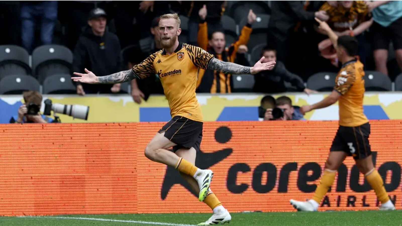 Oli McBurnie celebrates scoring the winner (Scott Heppell/PA)
