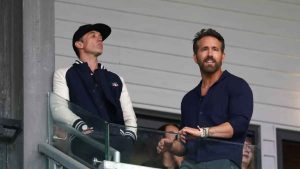 Wrexham’s celebrity owners Rob McElhenney (left) and Ryan Reynolds were not at Southampton on Saturday to see the Welsh club make their Championship bow (Martin Rickett/PA)