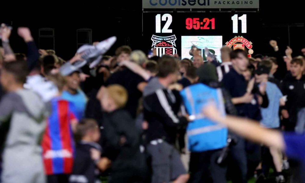 Grimsby have been fined after fielding an ineligible player in their Carabao Cup victory over Manchester United last week