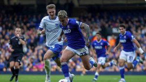 Ipswich’s Sammie Szmodics takes the game to Pompey