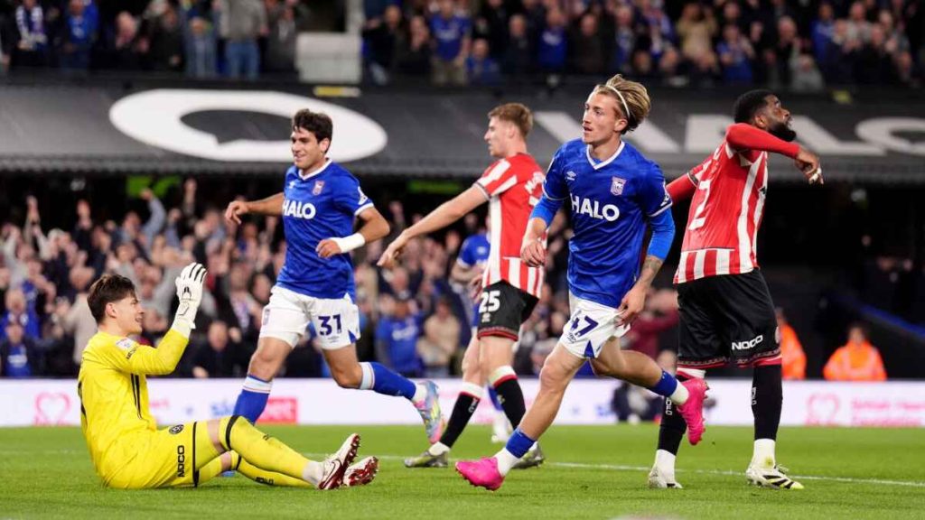 Ipswich Town's Jack Clarke celebrates scoring their side's fifth