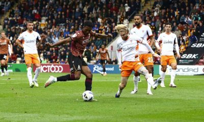 Josh Neufville gets set to fire home the winner