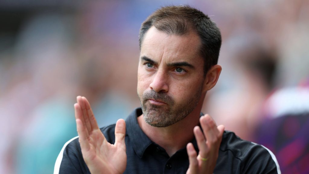 Ruben Selles claps his hands during his brief spell as Sheffield United manager