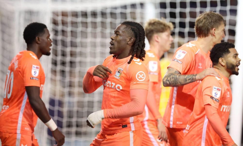Brandon Thomas-Asante celebrates with his teammate