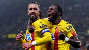 Watford’s Imran Louza (left) celebrates scoring