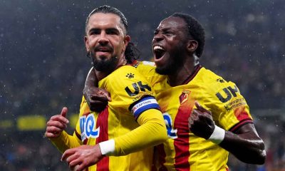 Watford’s Imran Louza (left) celebrates scoring