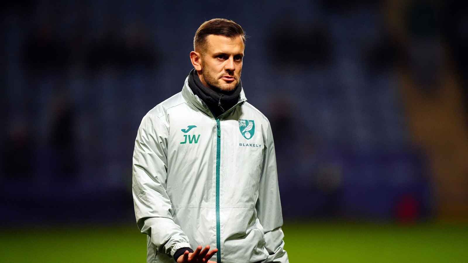 Jack Wilshere pictured coaching Norwich during a Championship match against Sheffield Wednesday