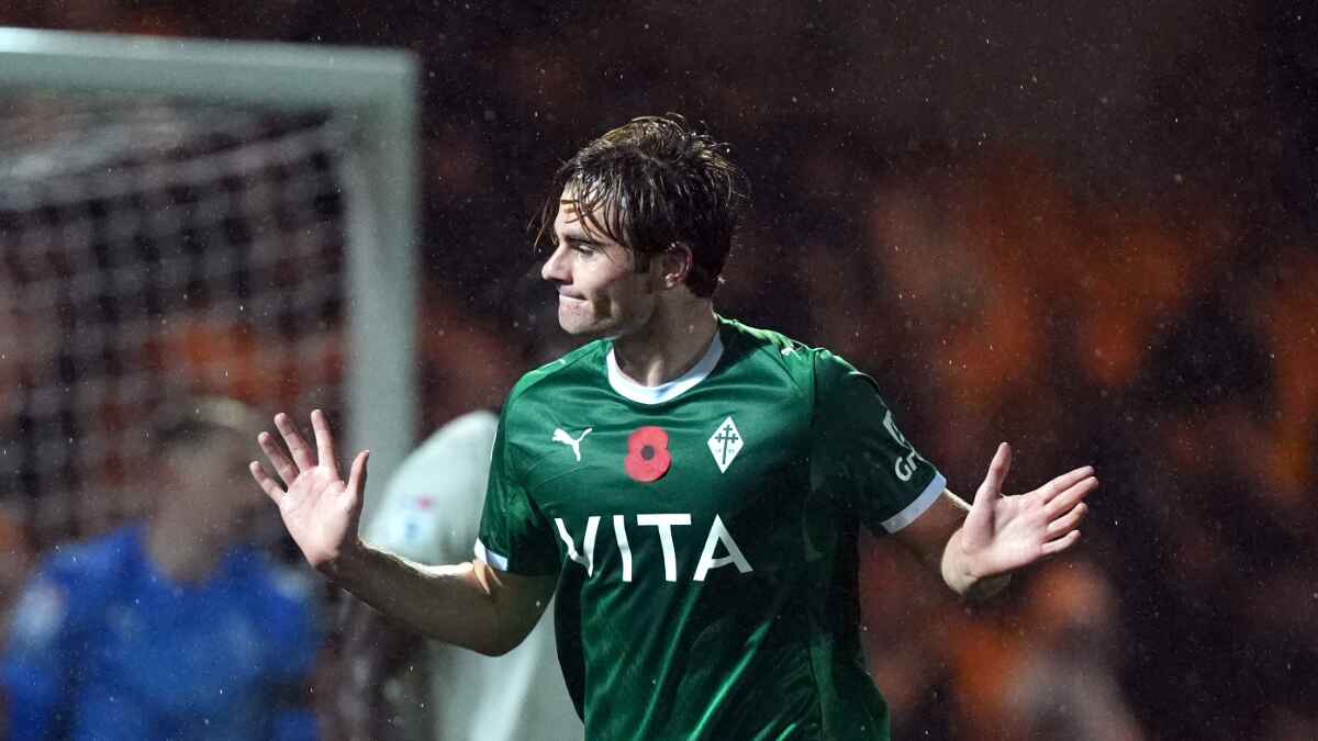 Nathan Lowe opened the scoring for Stockport at Port Vale