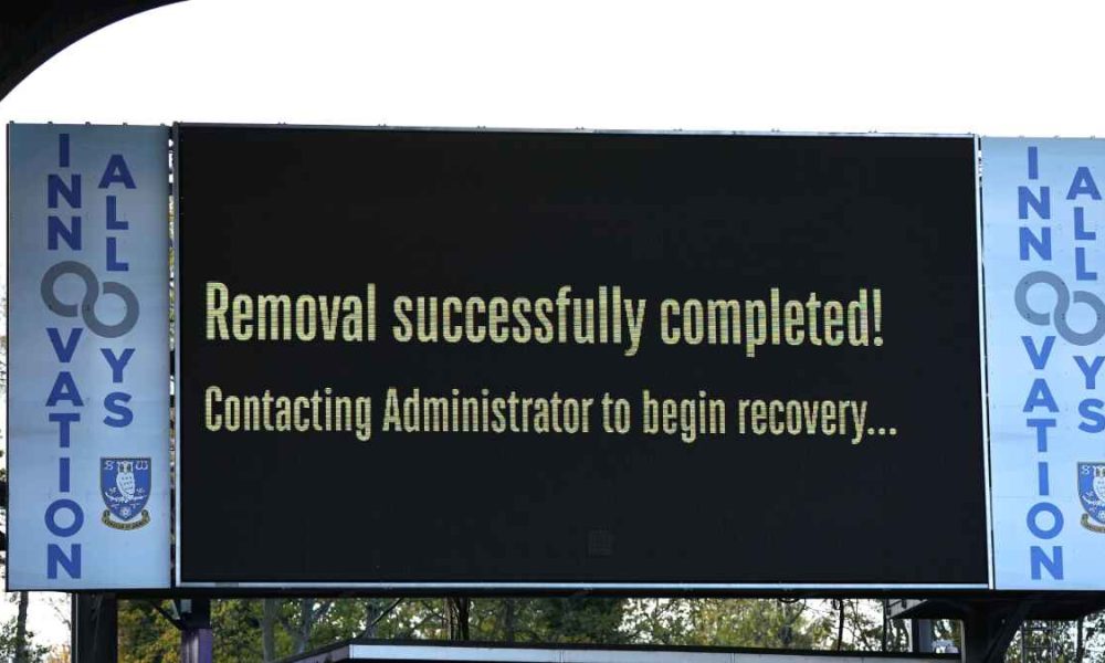 A message on Sheffield Wednesday's screen last weekend