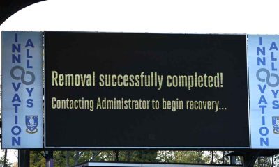 A message on Sheffield Wednesday's screen last weekend