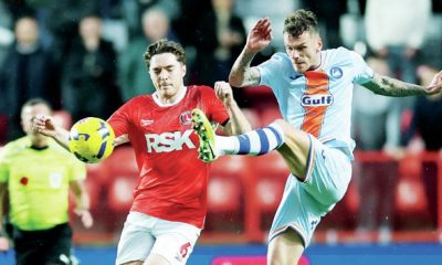 Charlton’s Conor Coventry and Swansea’s Josh Tymon