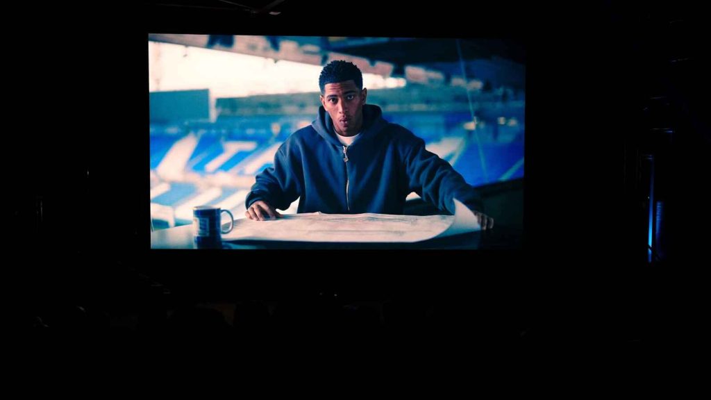 A video featuring Jude Bellingham was played during the unveiling of plans