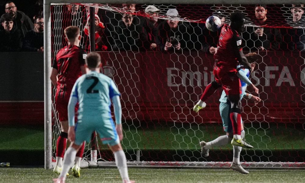 Tamworth’s Kennedy Digie scores an own goal