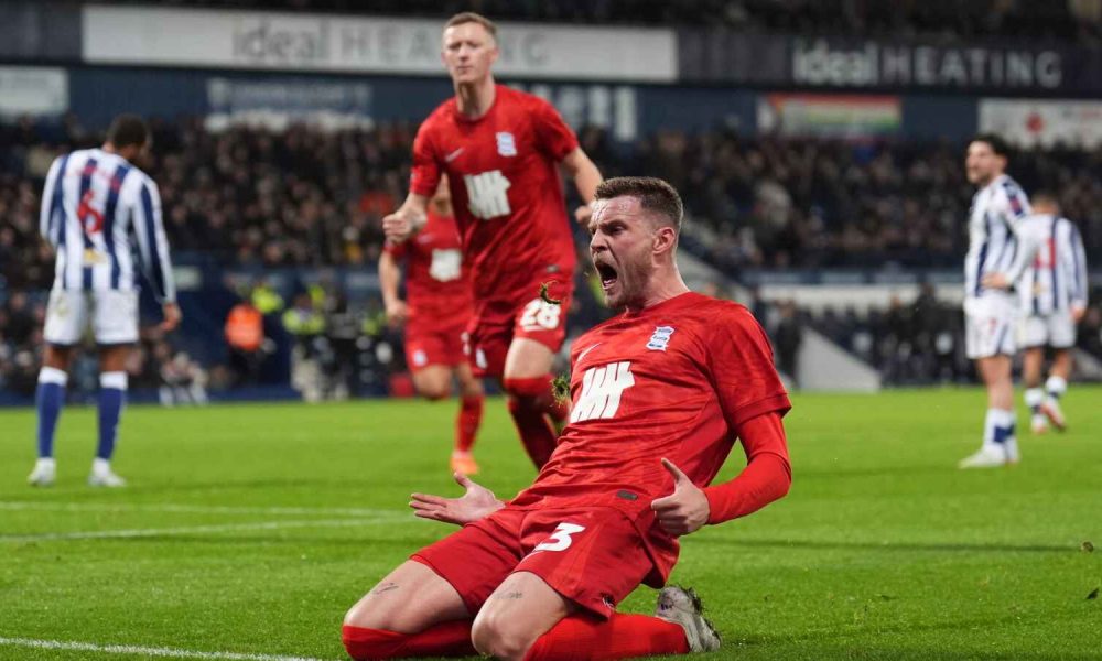 Marvin Ducksch celebrates for Birmingham City against West Brom