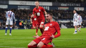 Marvin Ducksch celebrates for Birmingham City against West Brom
