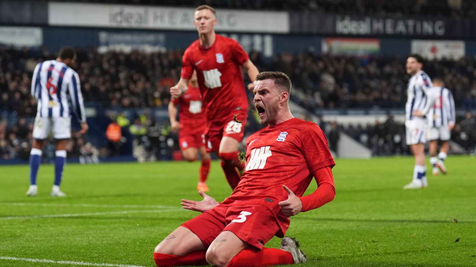 Marvin Ducksch celebrates for Birmingham City against West Brom