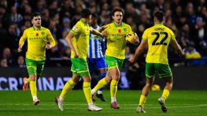 Mathias Kvistgaarden celebrates scoring Norwich City’s equaliser