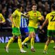 Mathias Kvistgaarden celebrates scoring Norwich City’s equaliser