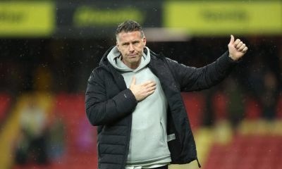 Middlesbrough manager Rob Edwards gestures