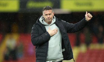 Middlesbrough manager Rob Edwards gestures