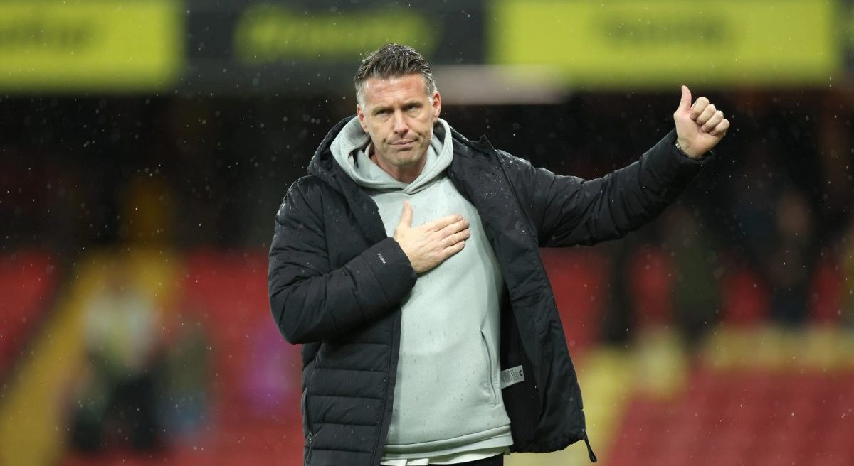 Middlesbrough manager Rob Edwards gestures