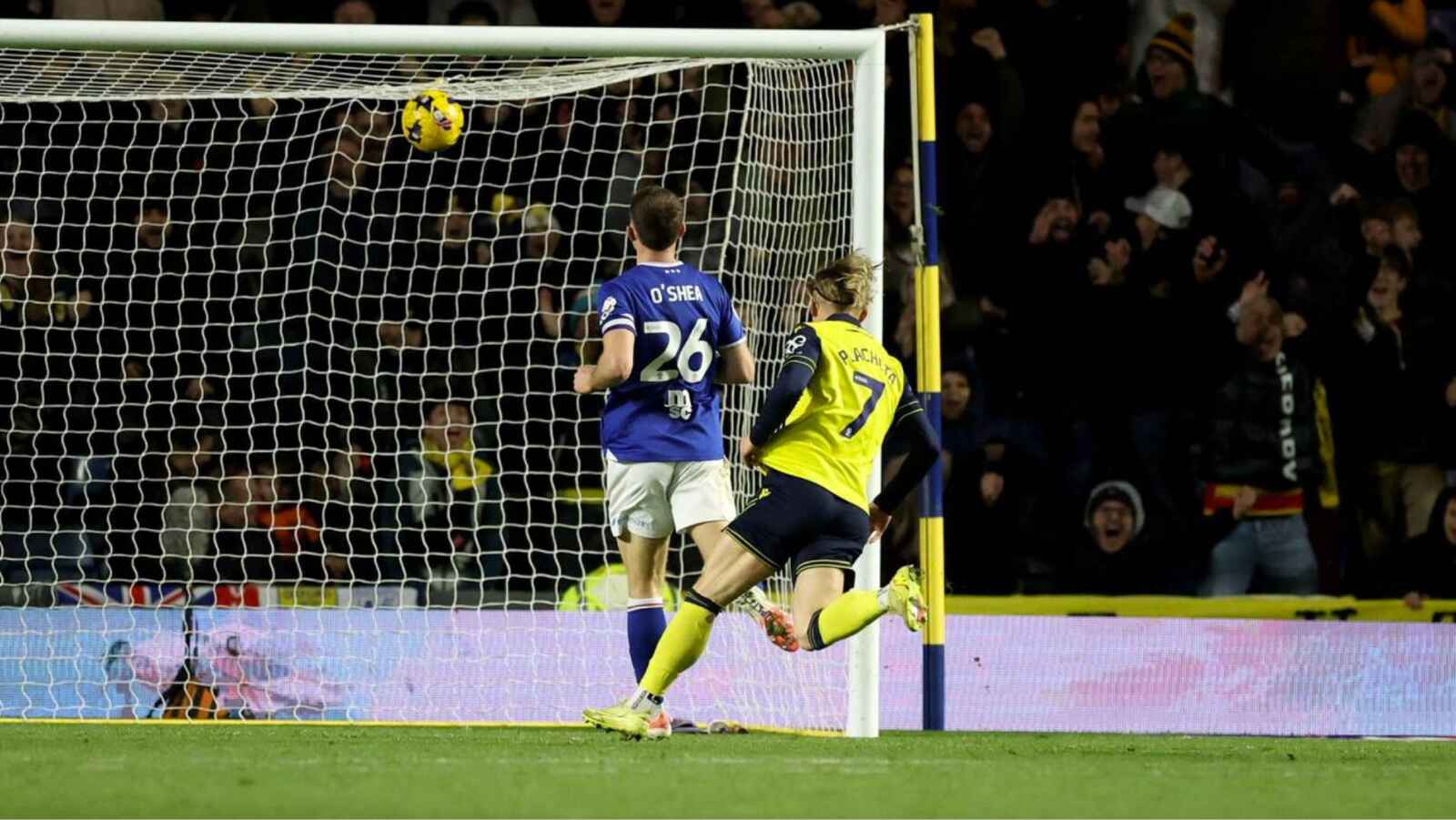 Oxford United’s Przemyslaw Placheta nets the winning goal