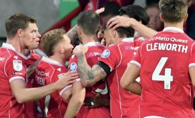 TEAM SPIRIT: Wrexham celebrate