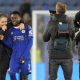 Leicester City manager Marti Cifuentes chats with Abdul Fatawu post-match